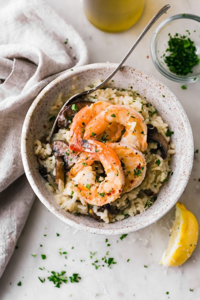Saffron-Scented Shrimp & Mushroom Risotto