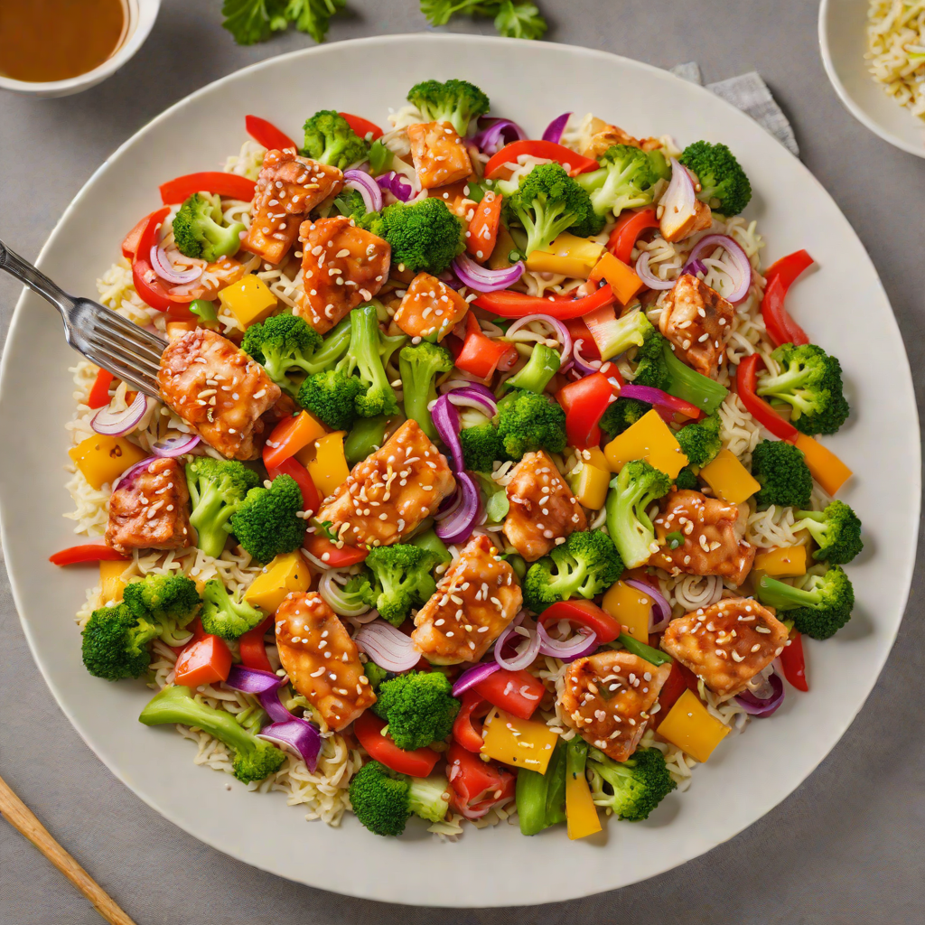 Honey-Garlic Chicken Stir Fry with Colorful Vegetables