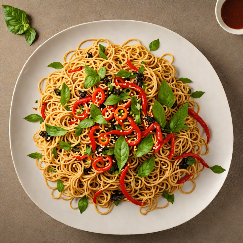 Stir-Fried Noodles with Charred Chili and Thai Basil