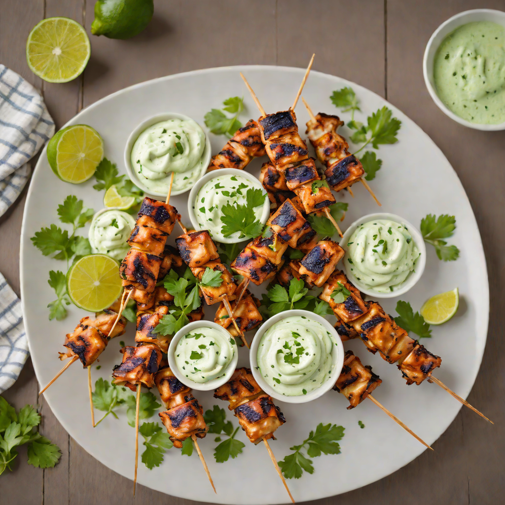 Grilled Chipotle-Lime Chicken Skewers with Cilantro Yogurt