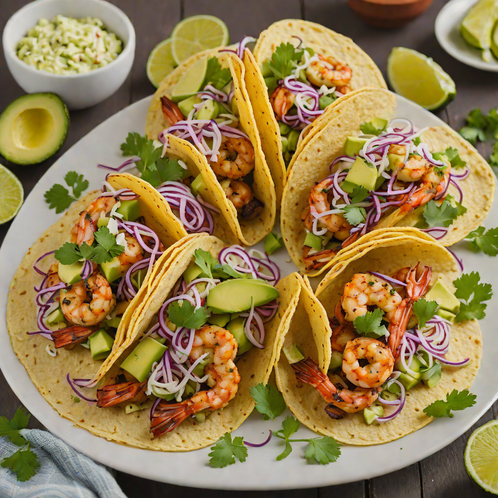 Charcoal-Grilled Cajun Shrimp Tacos with Avocado Slaw