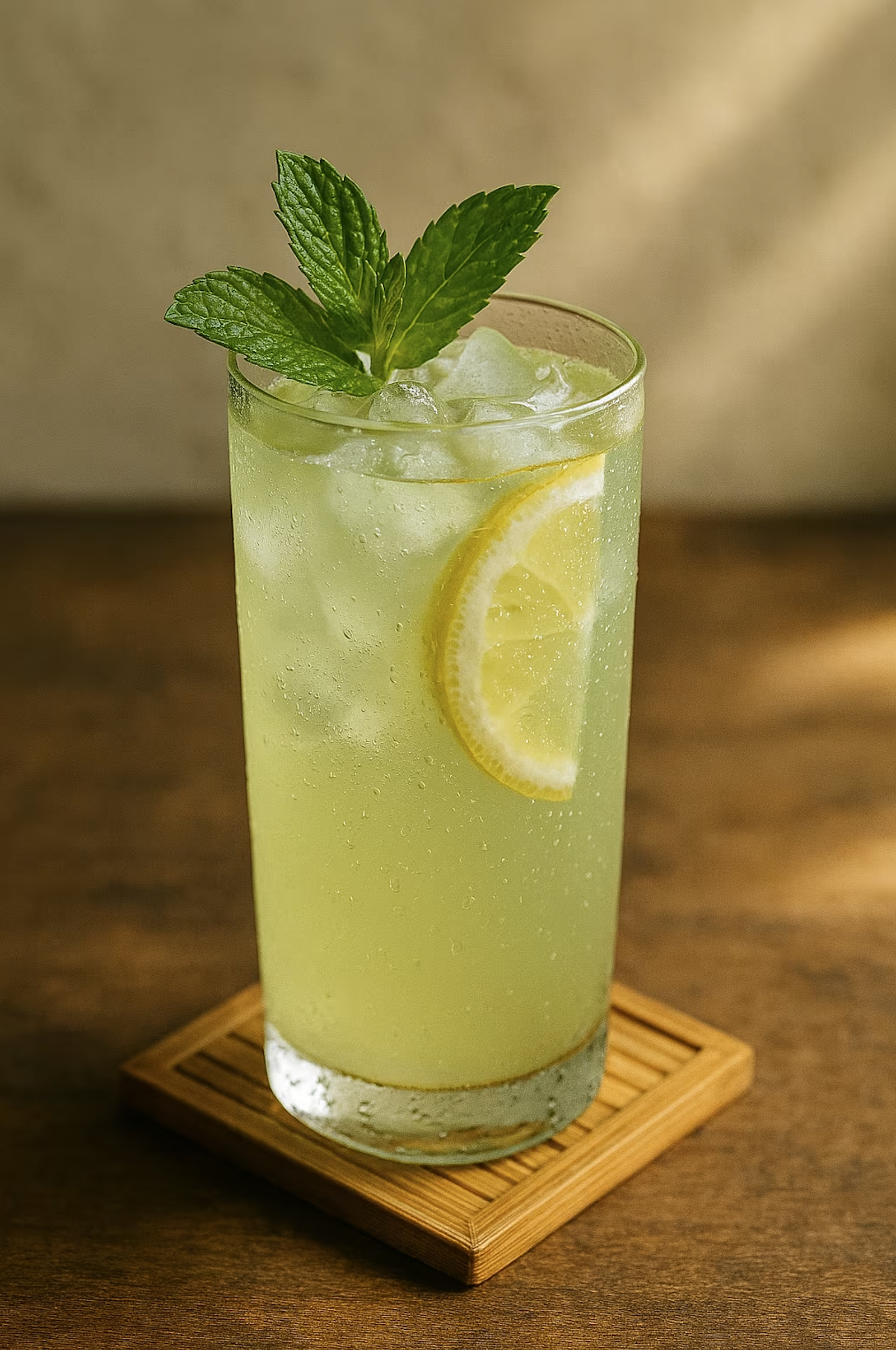Ginger-Mint Sparkling Green Tea Cooler