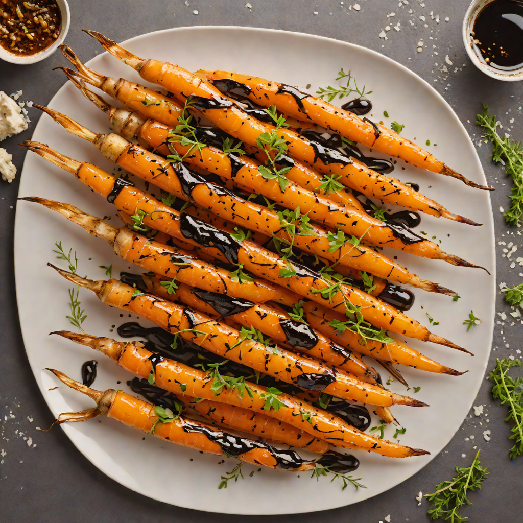 Half-Glazed Roasted Carrots with Thyme and Balsamic Reduction