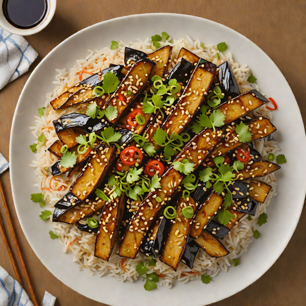 Virtual Hangout Miso-Glazed Eggplant Donburi