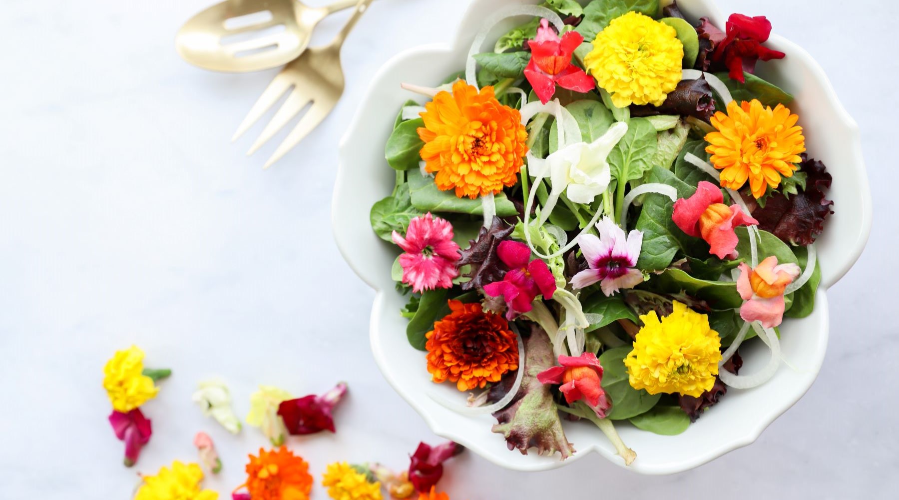 Denver Garden-Raised Tomato & Rosemary Salad with Edible Flowers