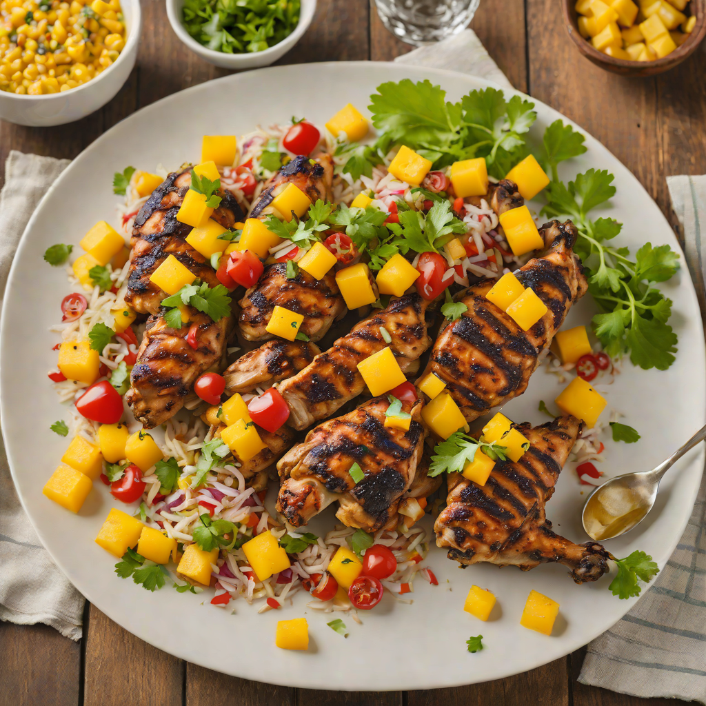 Community-Style Caribbean Jerk Chicken with Mango Salsa