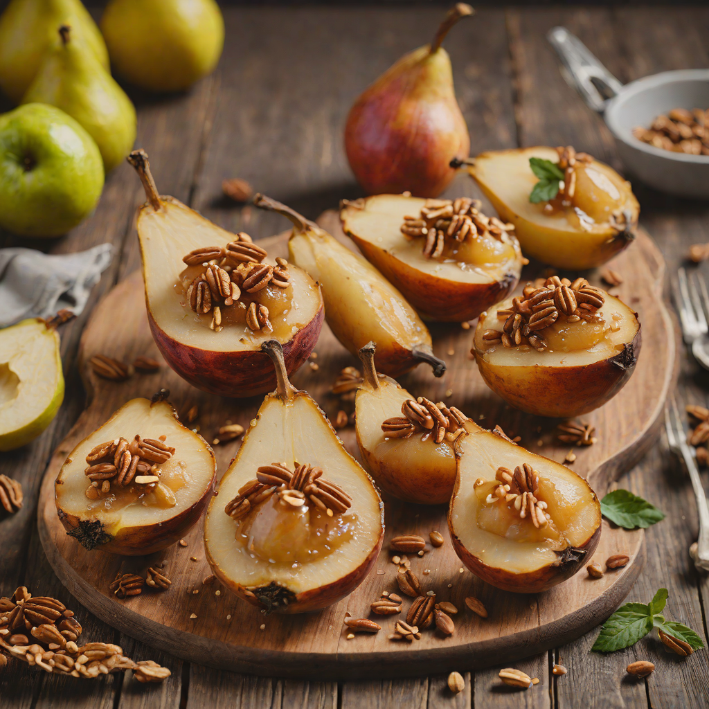 Honey-Glazed Baked Pears with Cinnamon and Walnuts