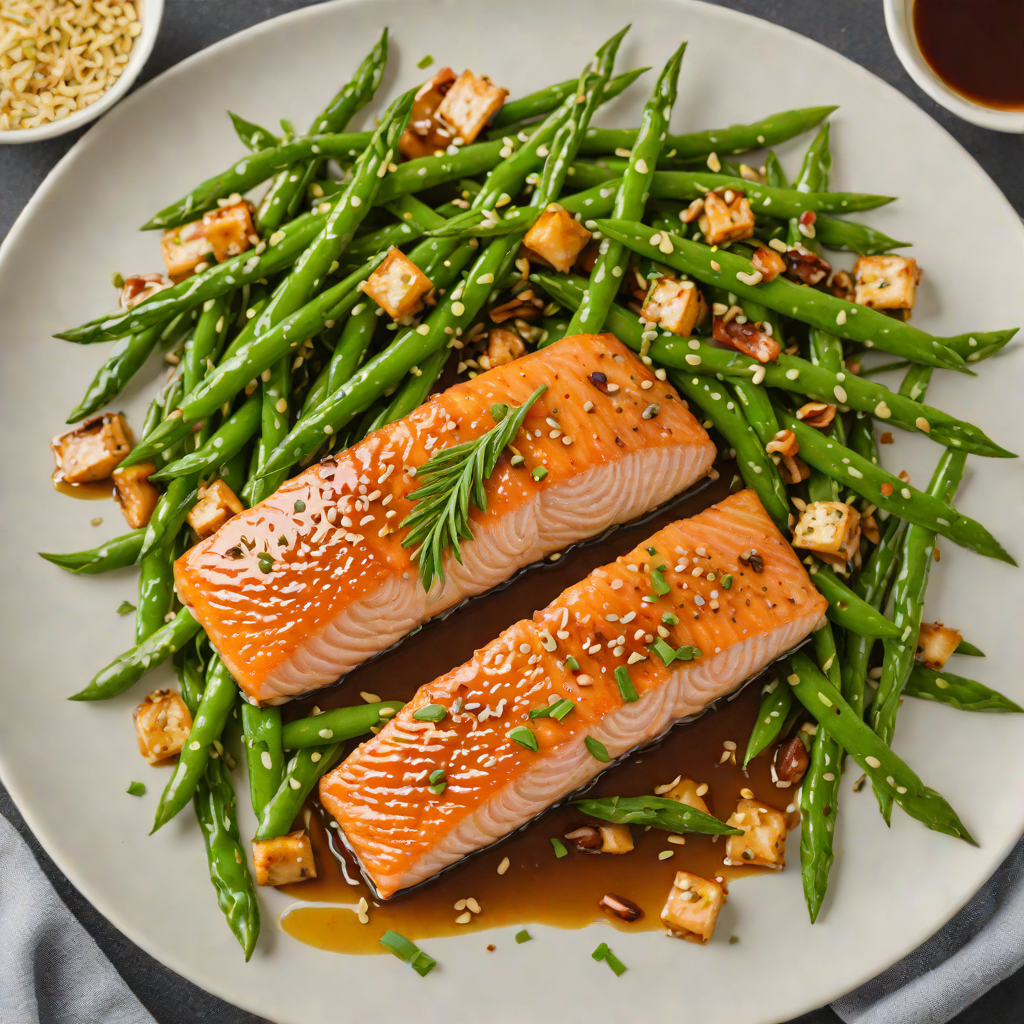 Honey-Soy Glazed Sheet Pan Salmon with Sesame Green Beans
