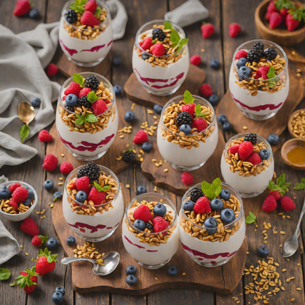 No-Bake Berry Yogurt Parfaits with Honey and Granola