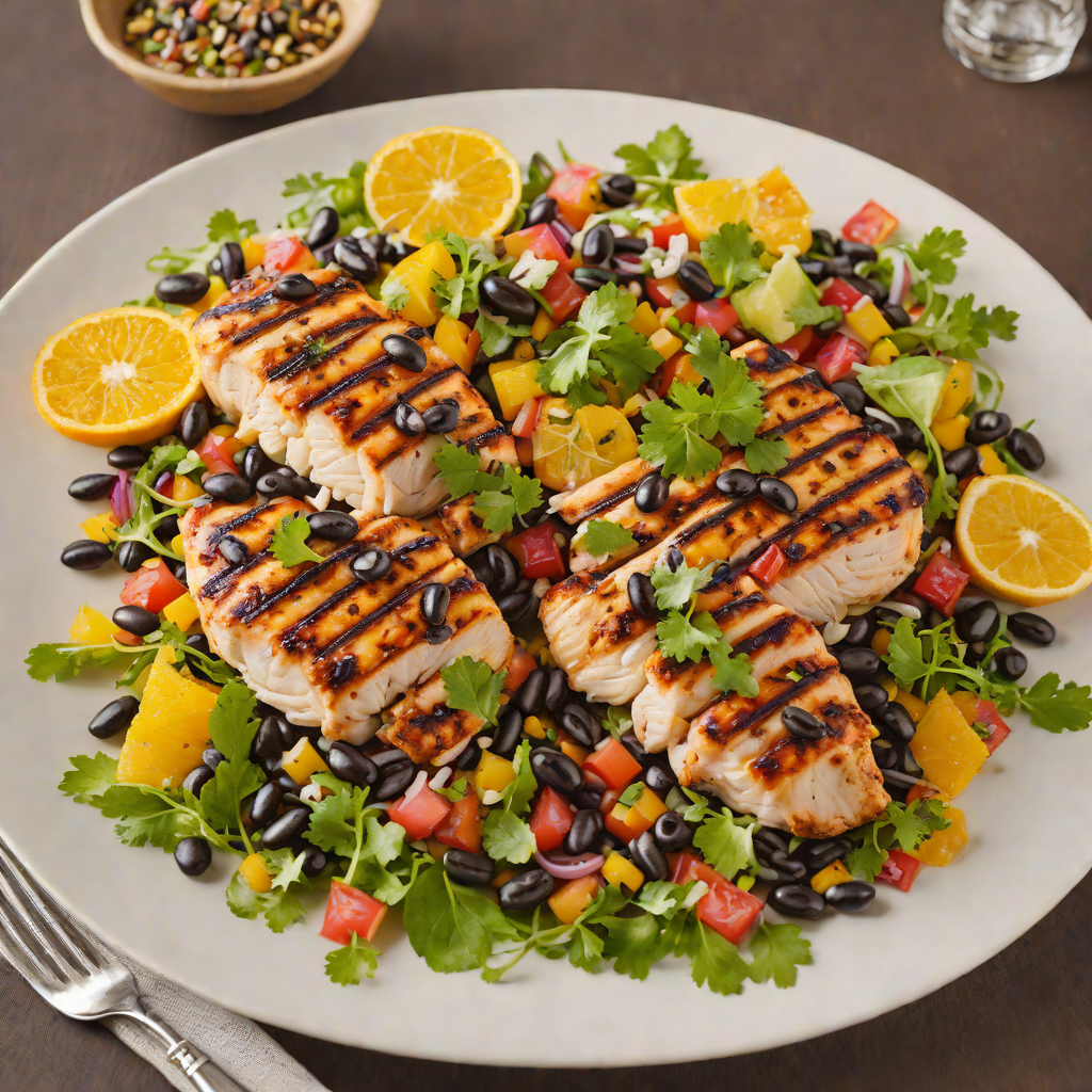 Grilled Citrus-Chipotle Chicken with Black Bean Salad