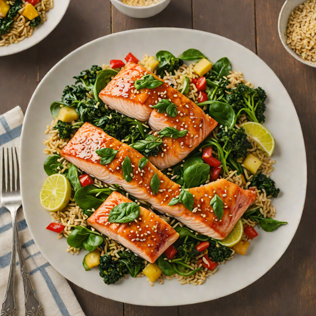 Miso-Glazed Salmon with Sesame Spinach Stir-Fry