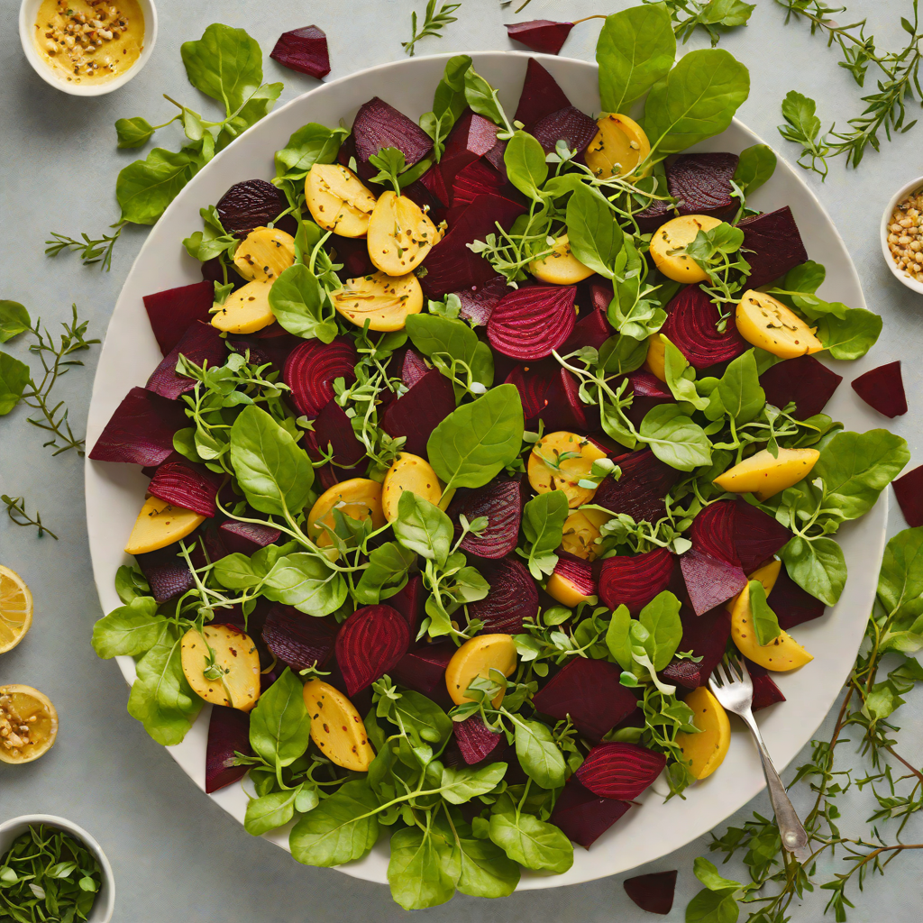 Roasted Beet and Kakadu Plum Salad with Lemon Myrtle Dressing