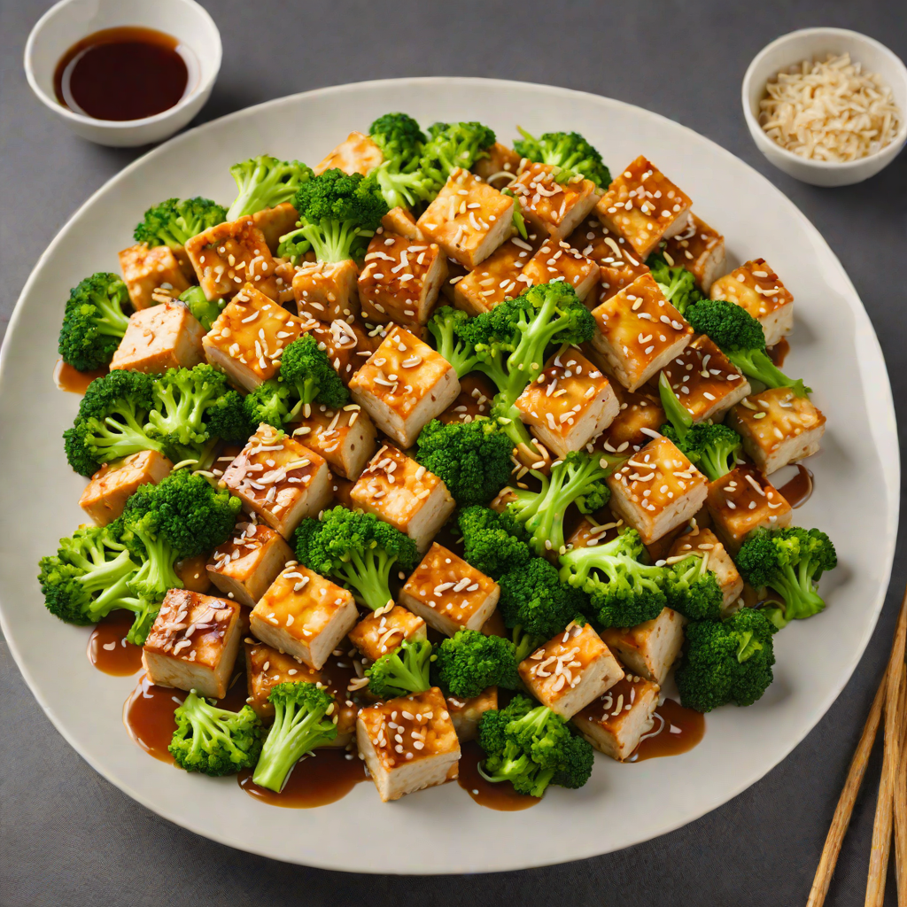 Stir-Fried Tofu with Garlic and Broccoli in Light Soy Sauce