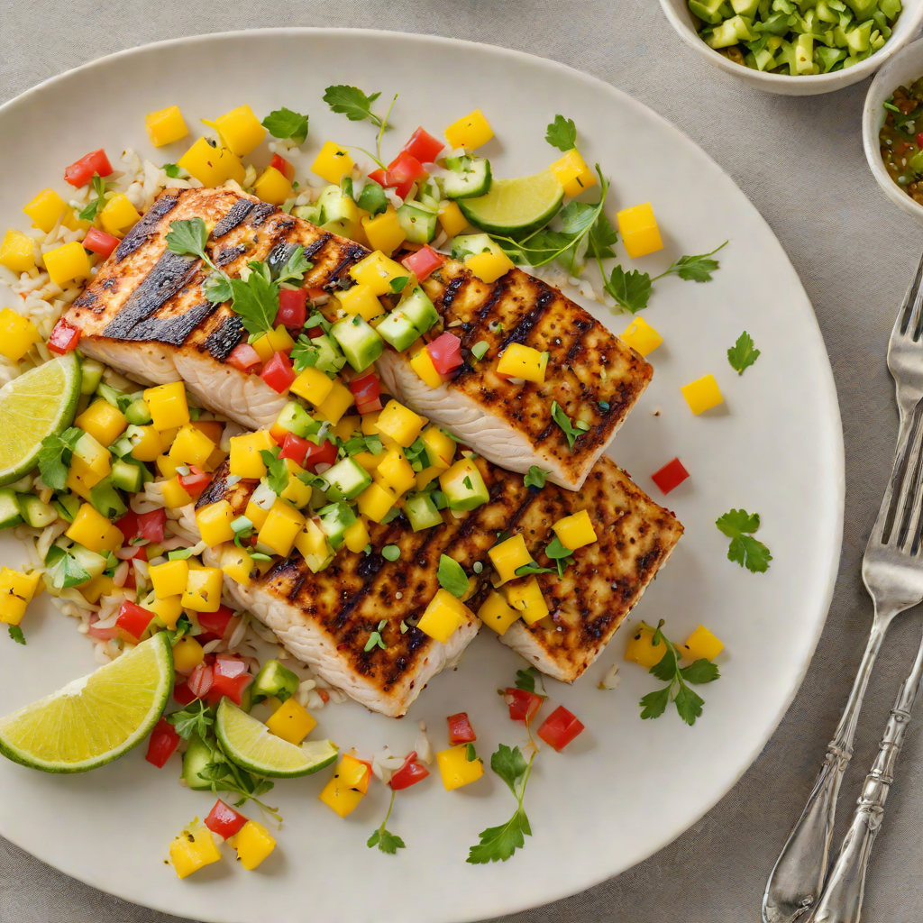 Grilled Citrus-Glazed Mahi Mahi with Mango Avocado Salsa