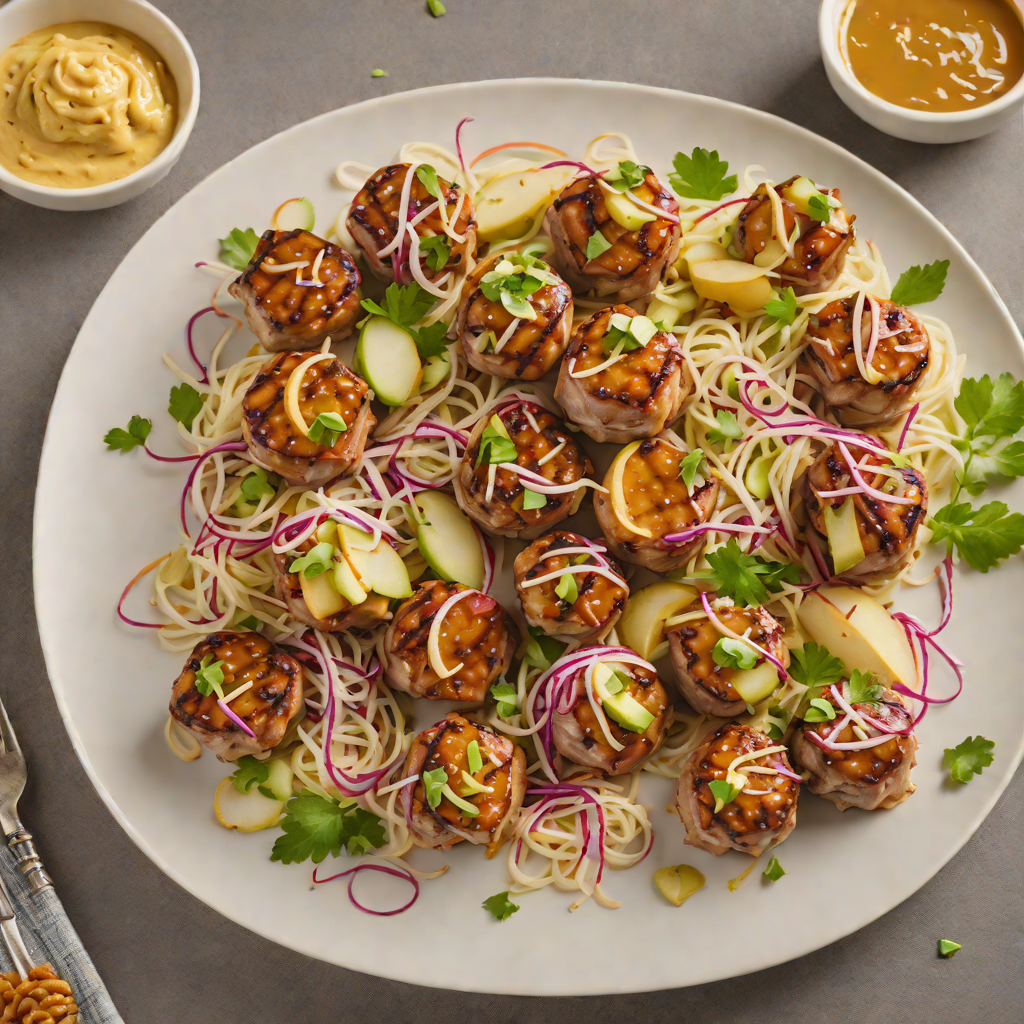 Honey-Mustard Glazed Pork Tenderloin Bites with Apple Slaw