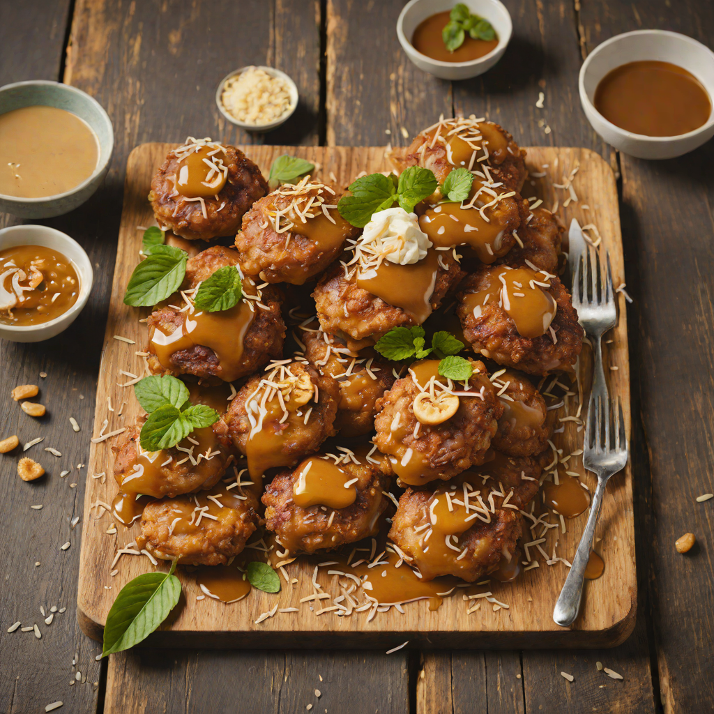 Pan-Fried Banana Fritters with Coconut Caramel Sauce