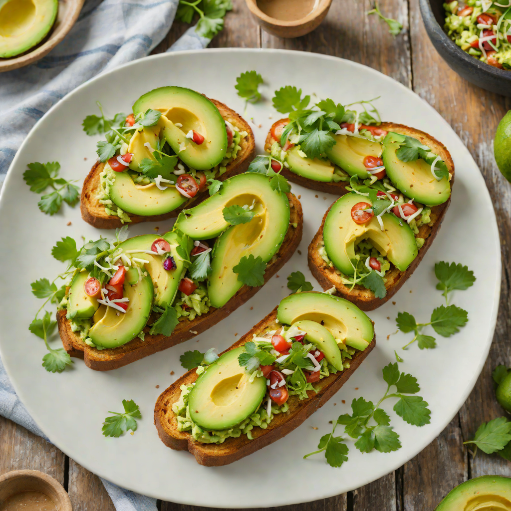 Plantain and Avocado Toast with Cilantro Lime Dressing