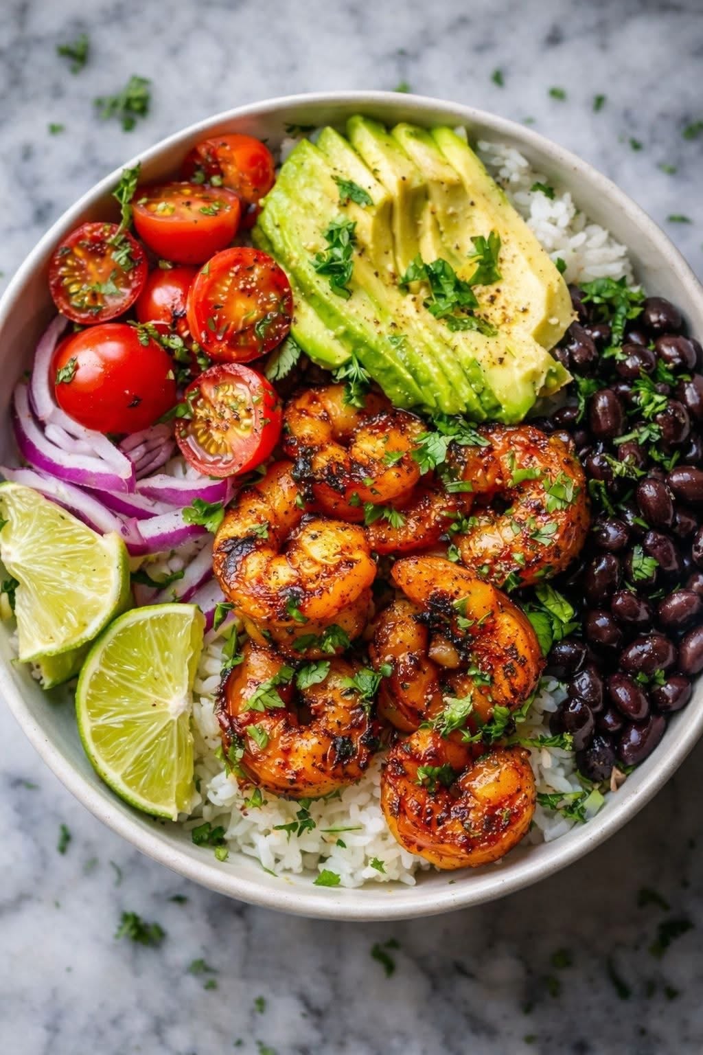 Caribbean Shrimp and Black Bean Rice Bowl