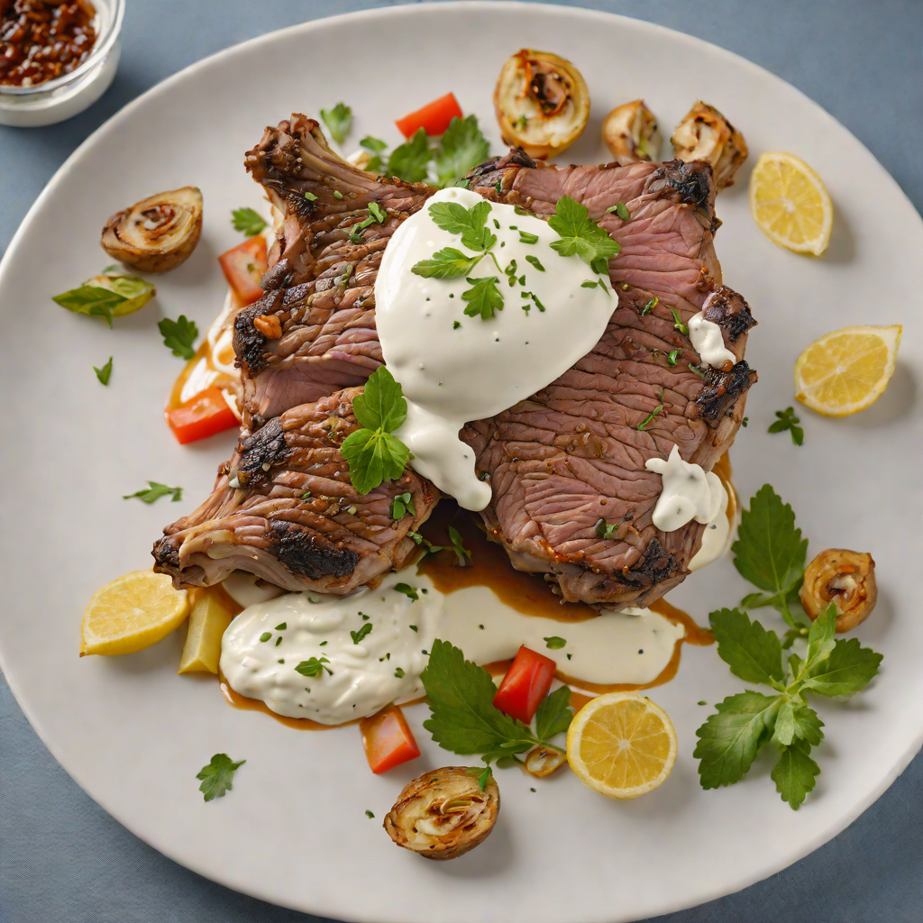 Slow-Roasted Mediterranean Lamb Shoulder with Herb Yogurt