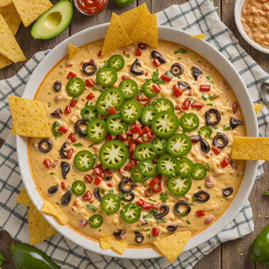 Cheesy Skillet Bean Dip with Roasted Jalapeños