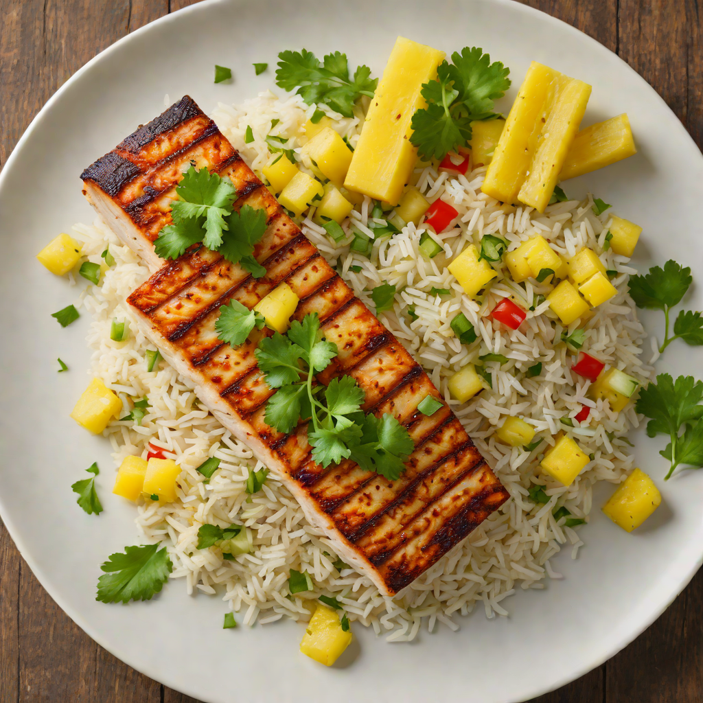 Seared Mahi-Mahi with Pineapple Salsa and Cilantro-Lime Rice