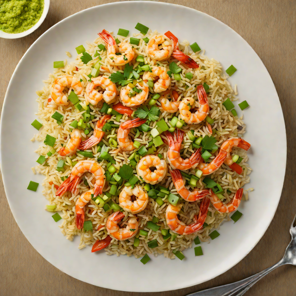 Stir-Fried Shrimp with Cauliflower Rice and Ginger-Scallion Sauce