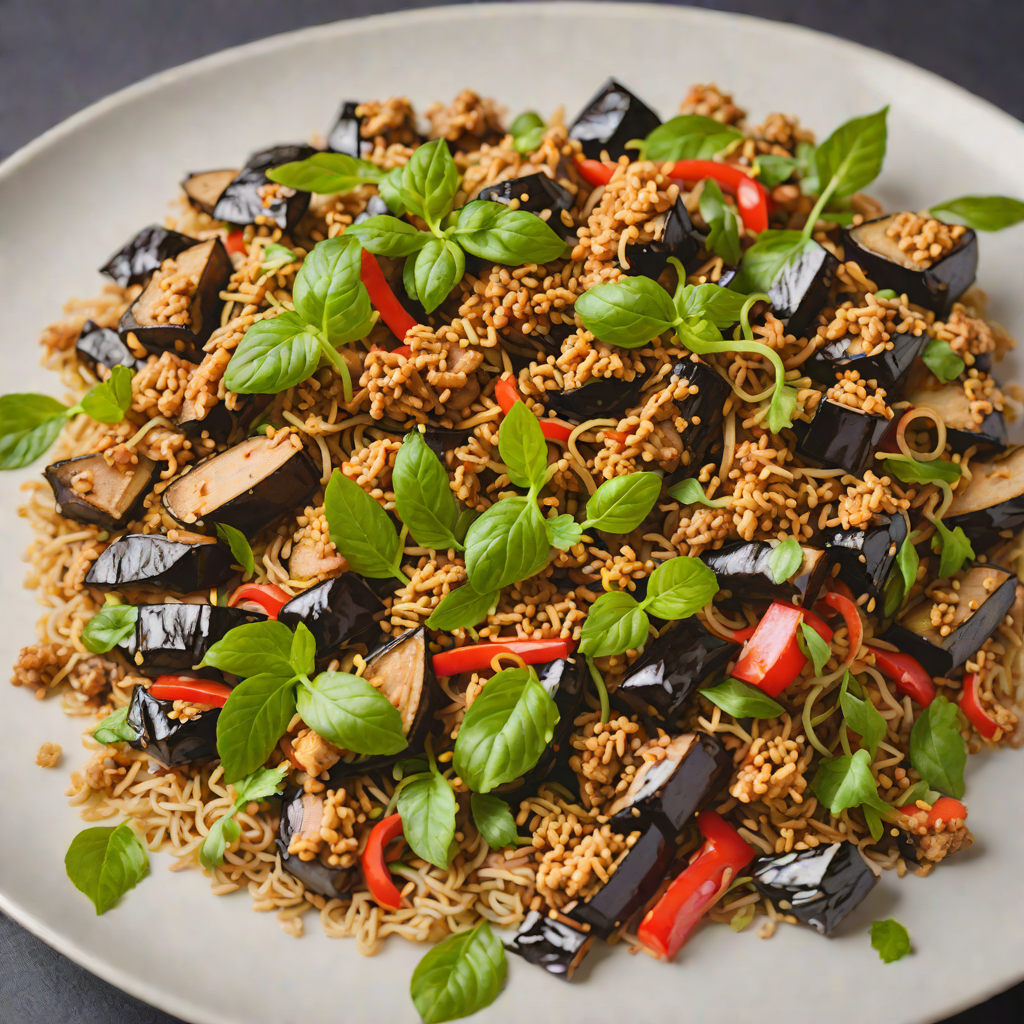 Eggplant Stir-Fry with Ground Pork and Thai Basil