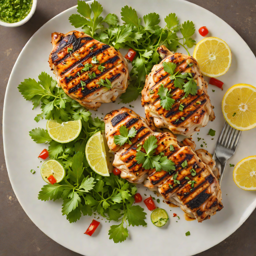 Garlic and Cilantro Marinated Caribbean Grilled Chicken