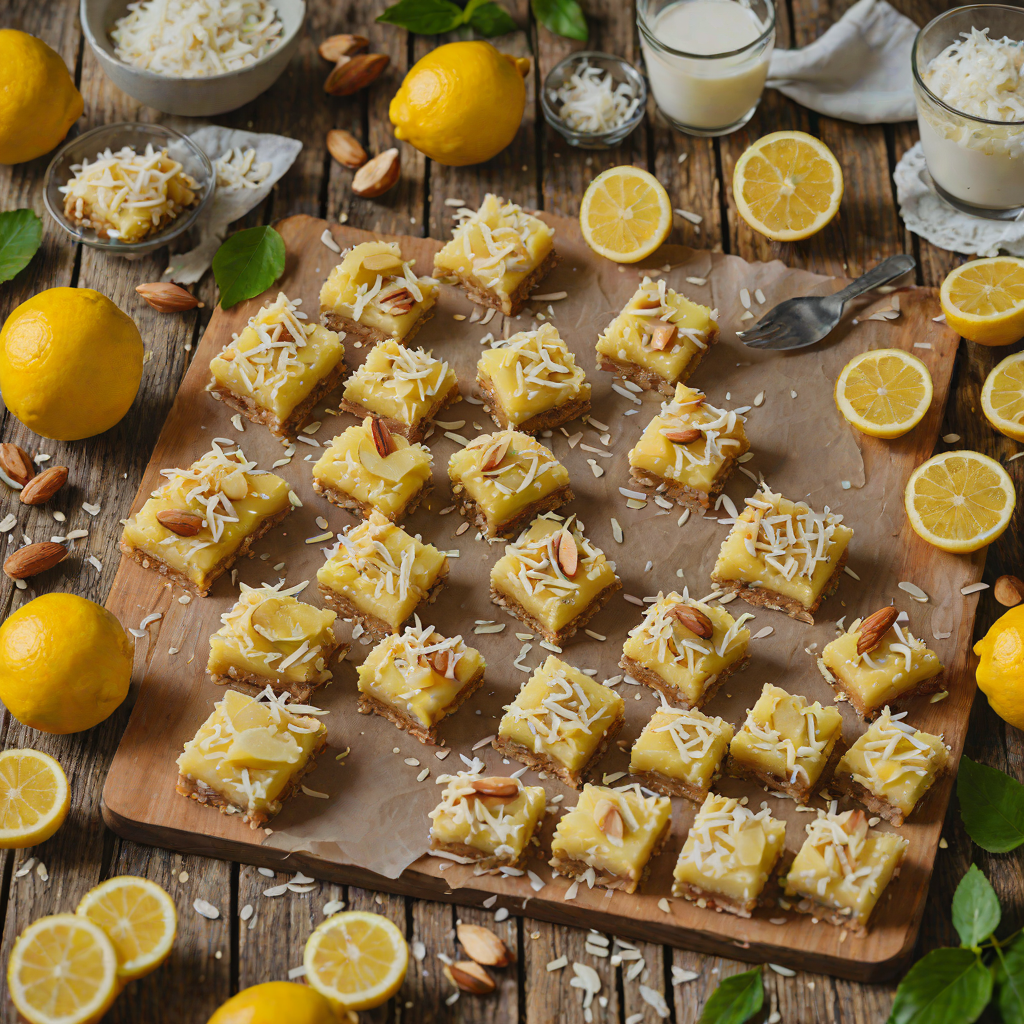 No-Bake Lemon Coconut Bars with Almond Crust