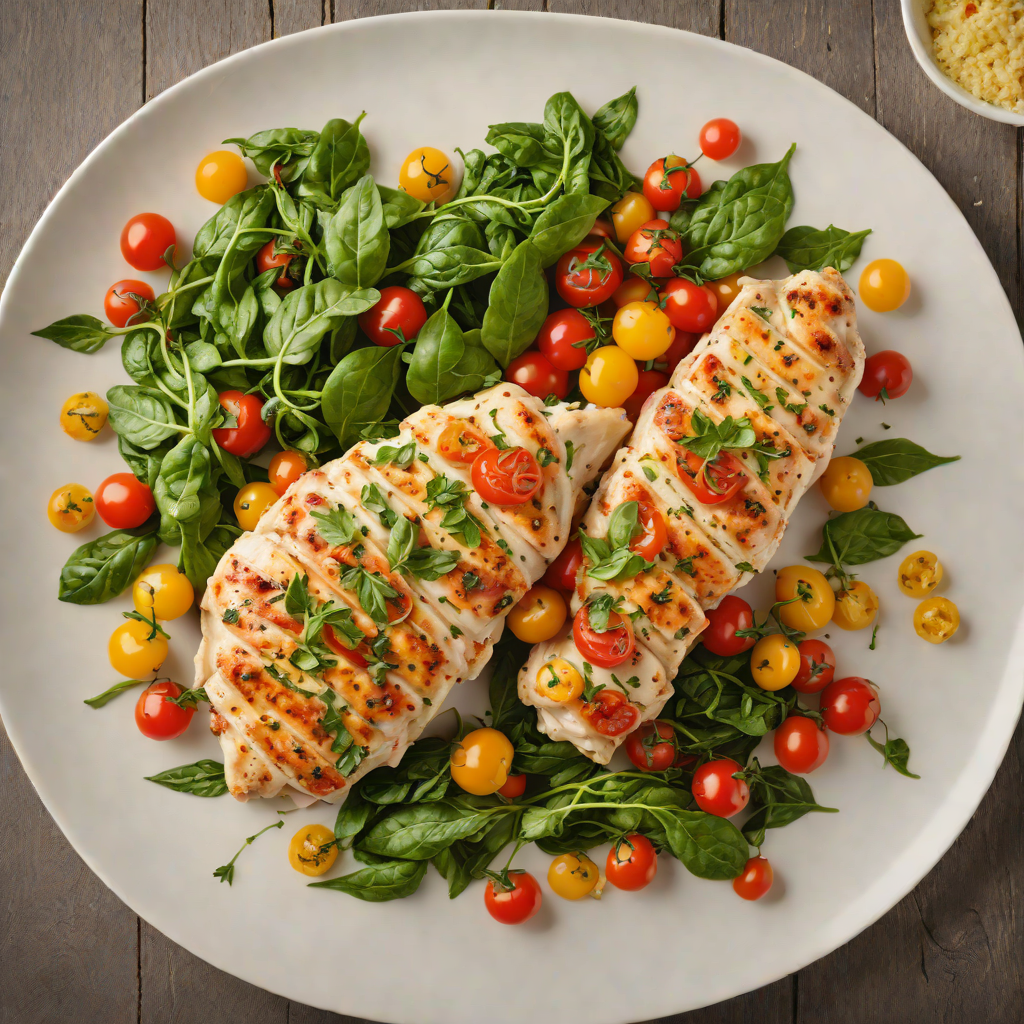 Sautéed Garlic and Herb Chicken with Spinach and Cherry Tomatoes