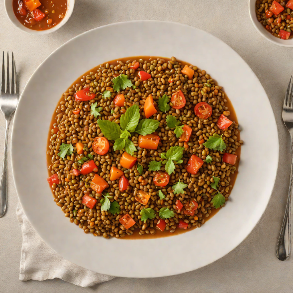 Stewed Senegalese Lentils with Tomatoes and Scotch Bonnet