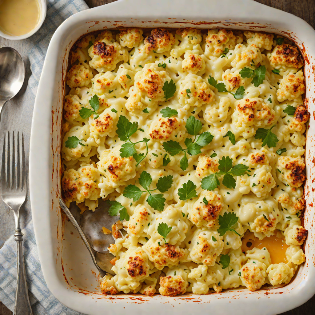 Cauliflower and Cheddar Baked Gratin