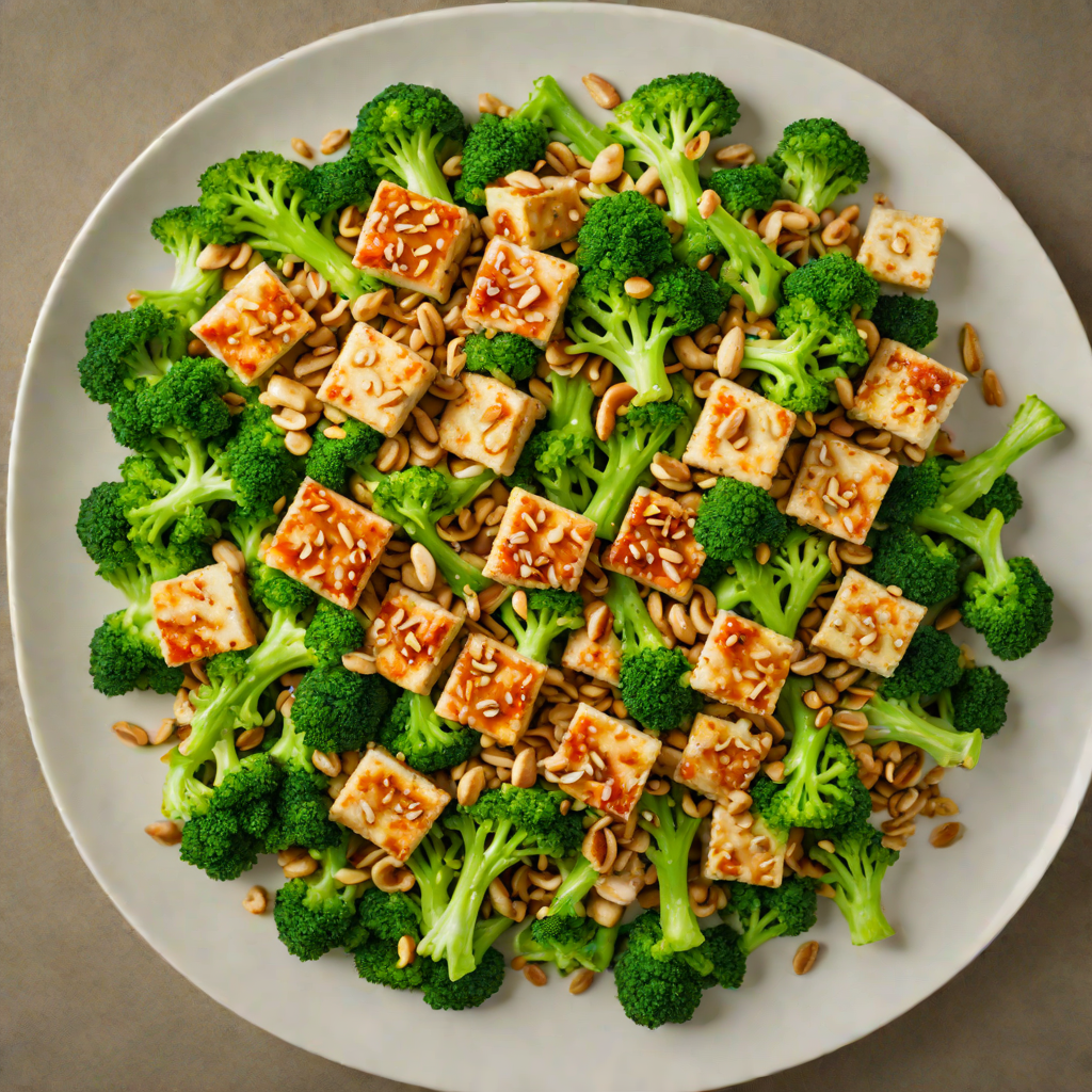 Sautéed Garlic-Ginger Tofu with Broccoli and Cashews