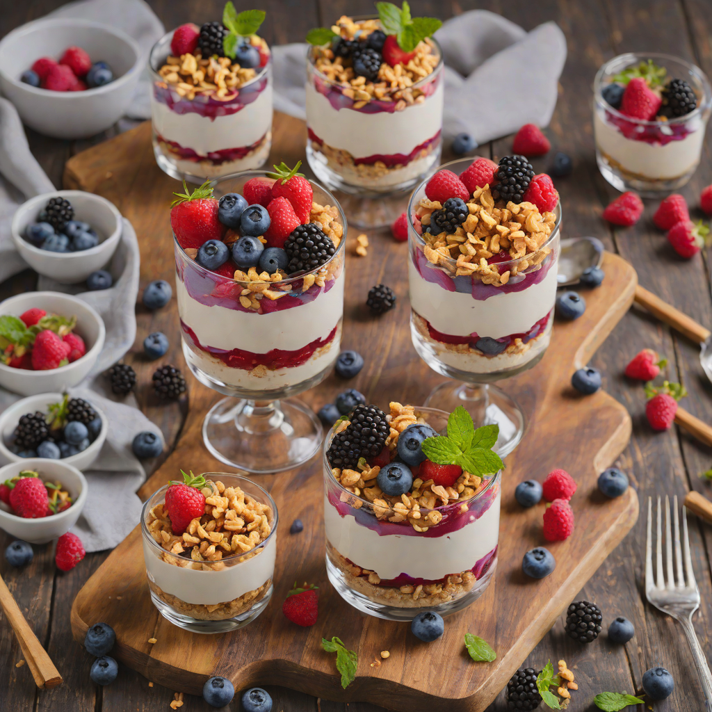 No-Bake Mixed Berry Cheesecake Parfaits with Graham Cracker Crumble