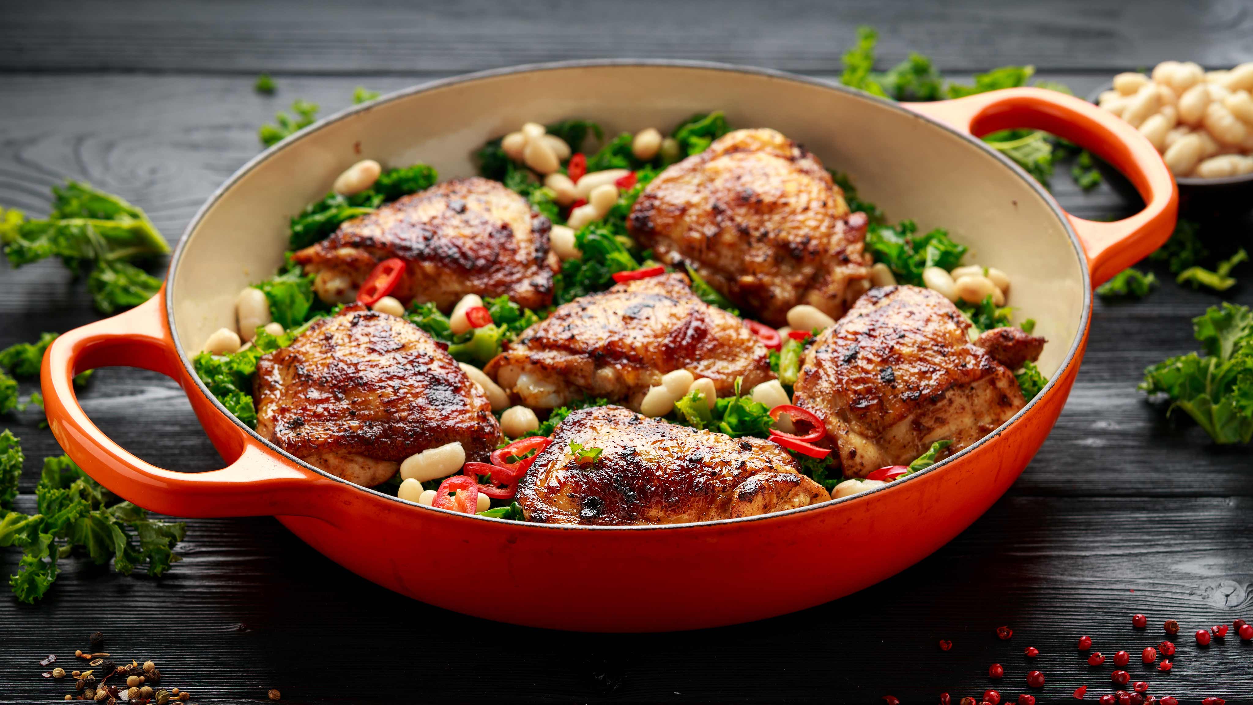 Herb-Crusted Baked Chicken Thighs with Roasted Vegetables