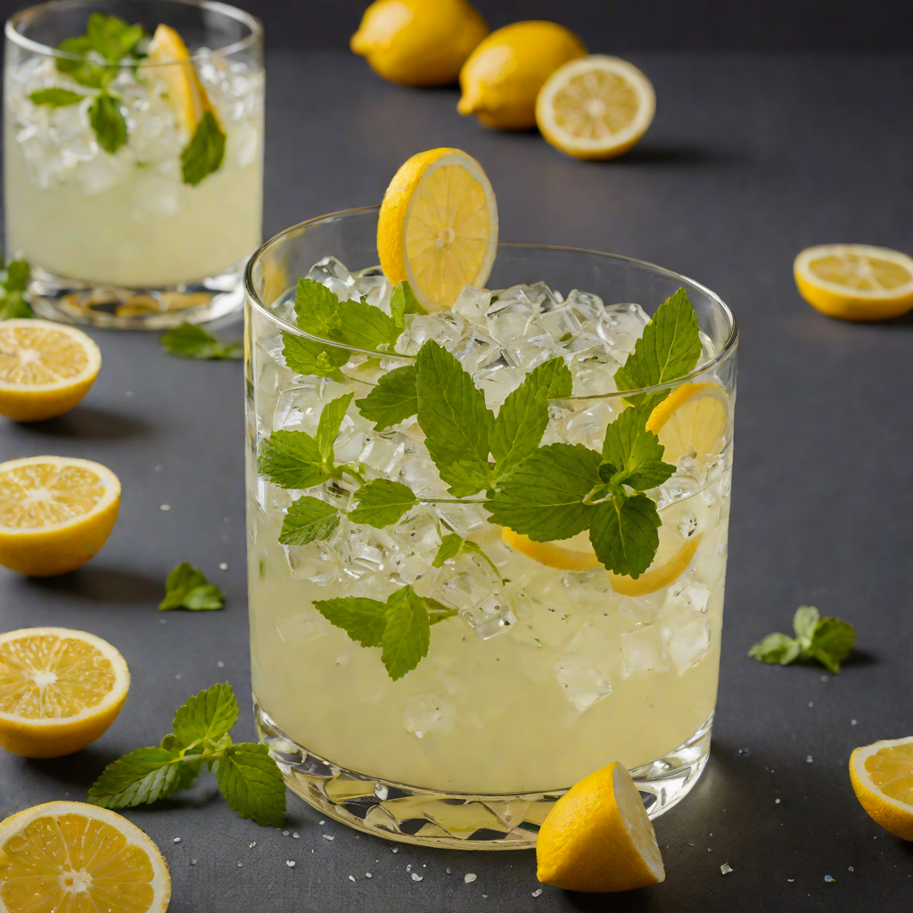 Herb-Infused Gin Fizz with Fresh Lemon and Mint