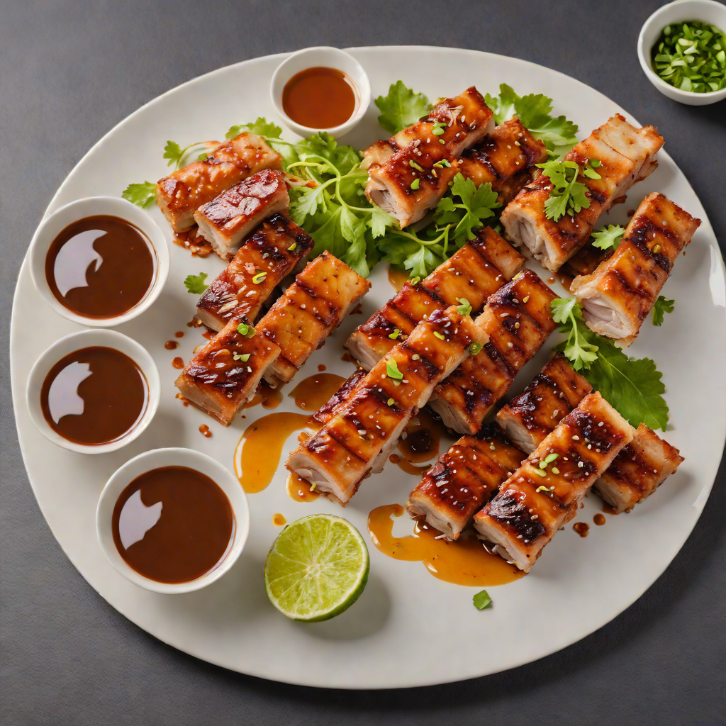 Grilled Lechon Kawali-Inspired Crispy Pork Belly with Spiced Vinegar Dip