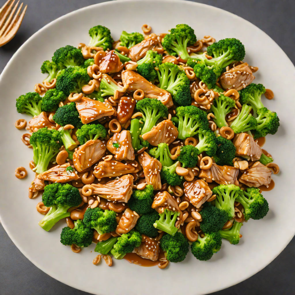 Chicken Stir-Fry with Broccoli and Cashews in Ginger-Soy Glaze