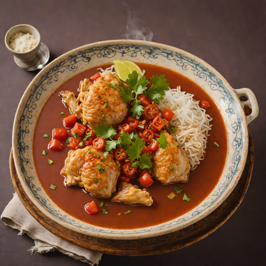 Chicken Kak'ik with Tomato-Chili Broth