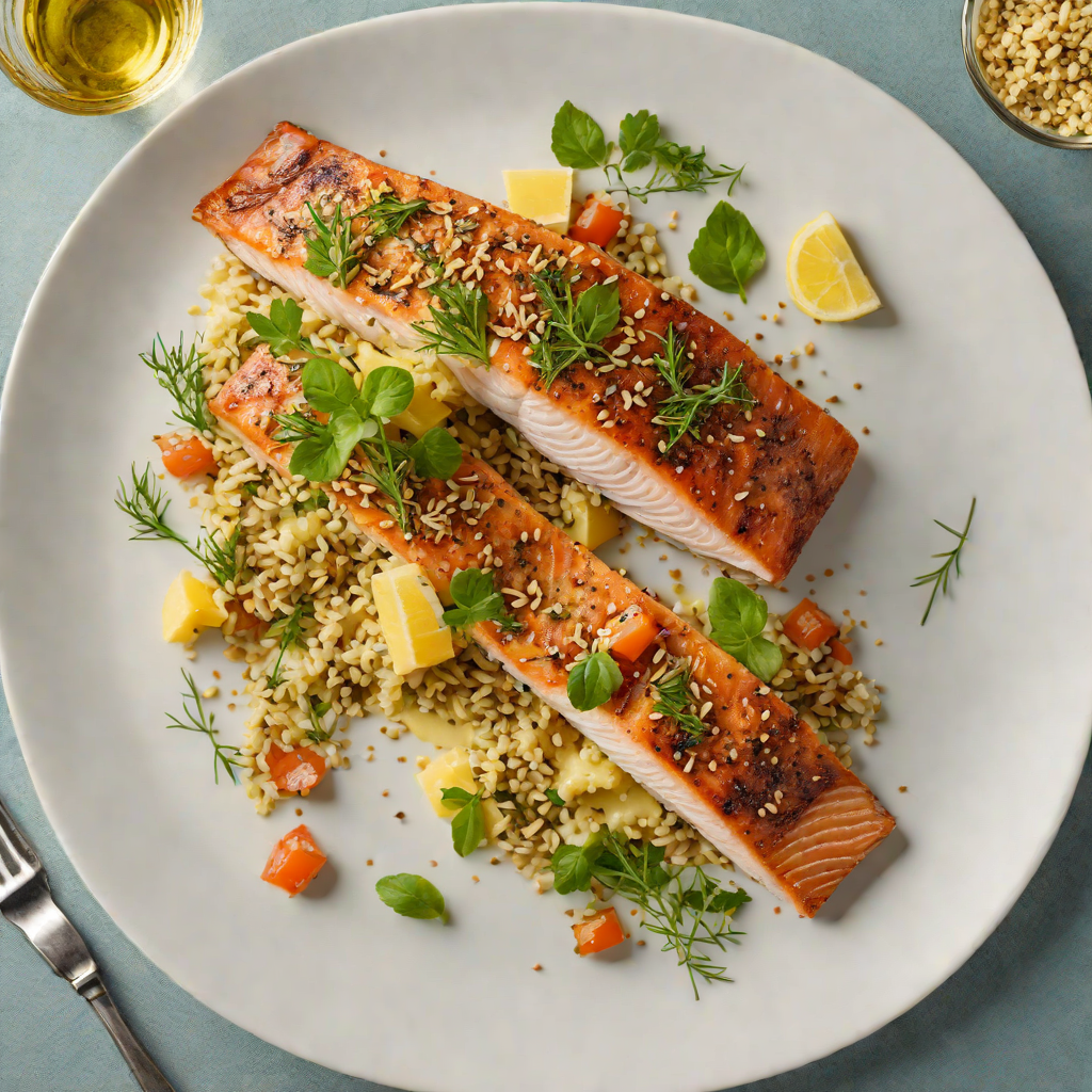 Grilled Trout Fillet with Multigrain Bread Crumbs and Herb Butter