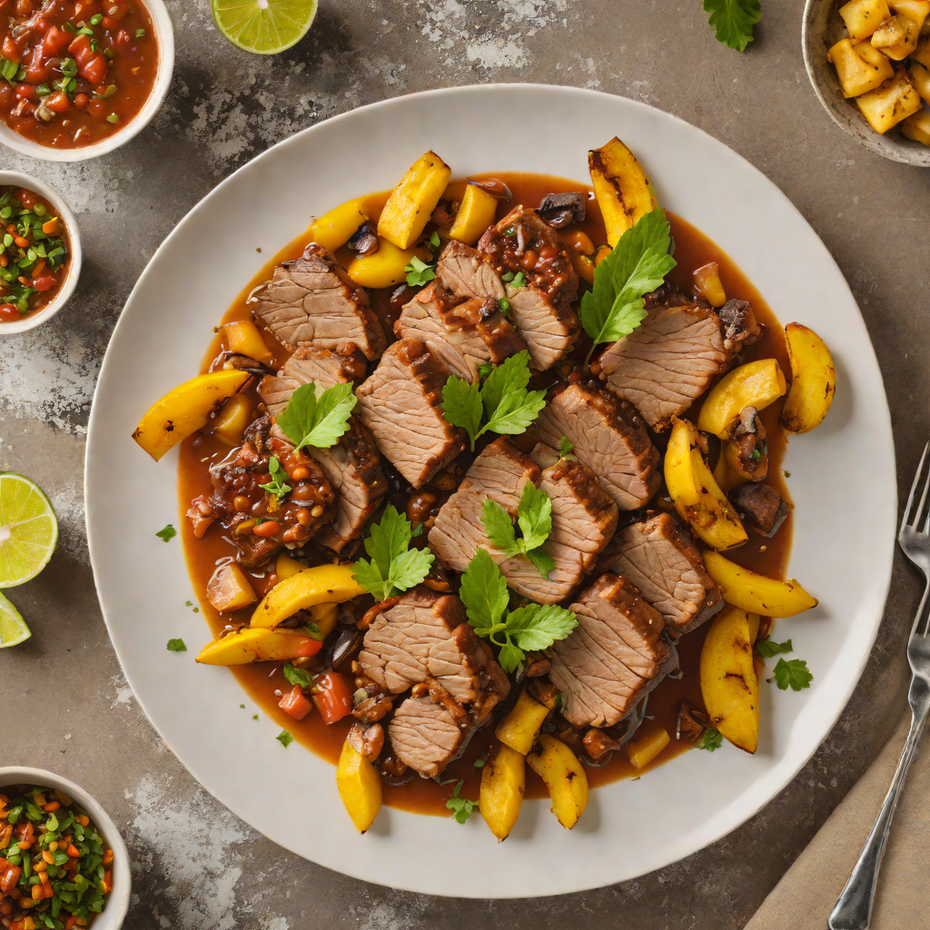 Caribbean-Style Braised Pork with Sofrito and Sweet Plantains