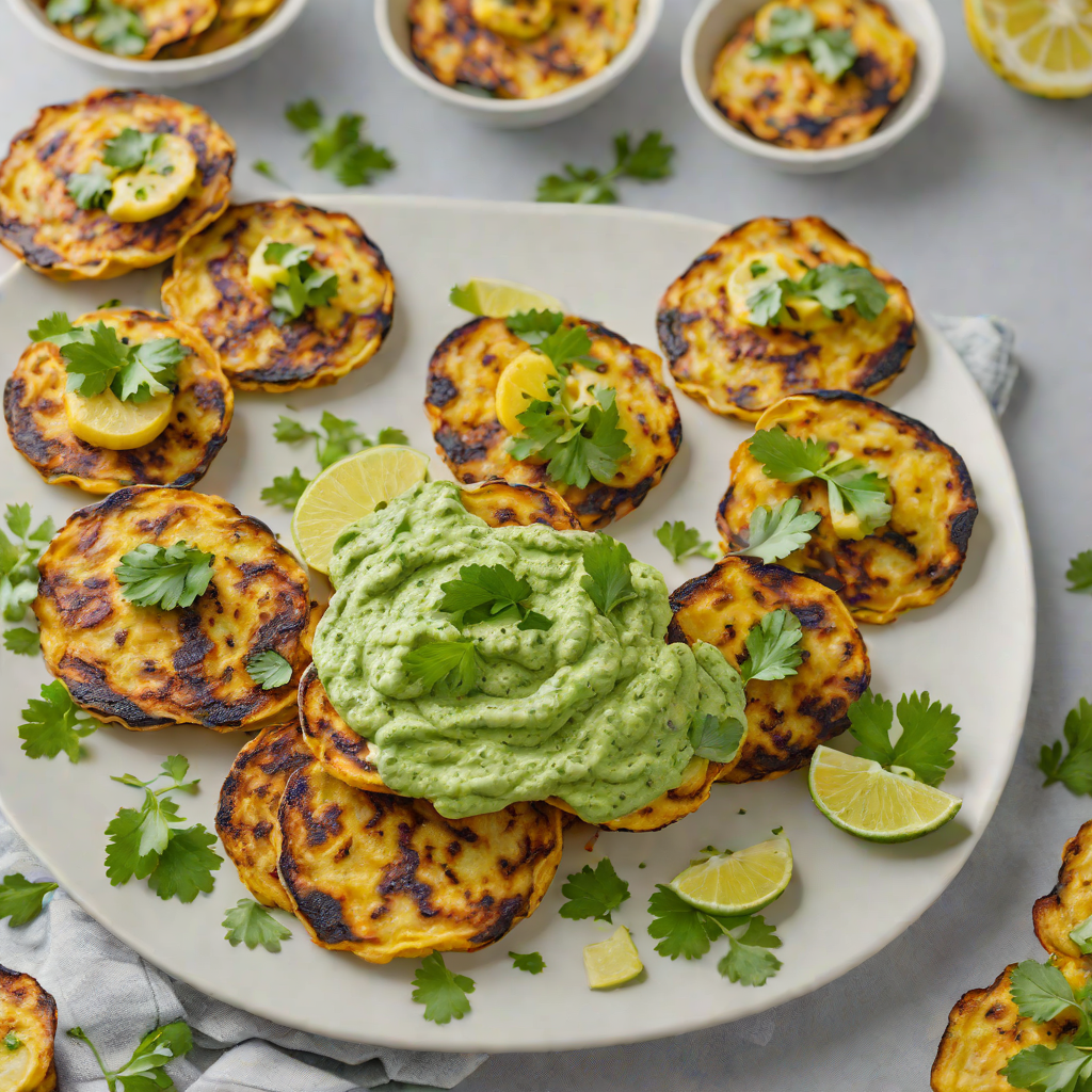 Grilled Plantain Tostones with Garlic Cilantro Sauce