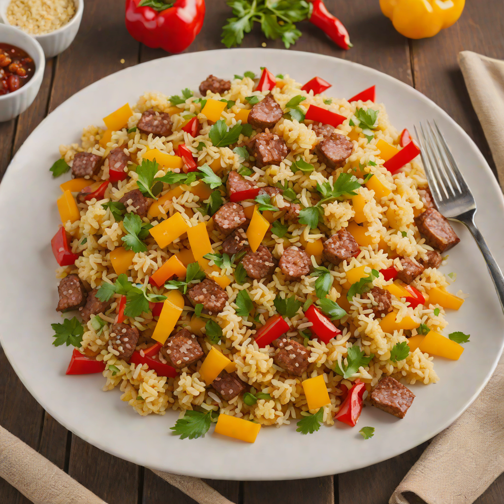 Sautéed Cauliflower Rice with Bell Peppers and Sausage