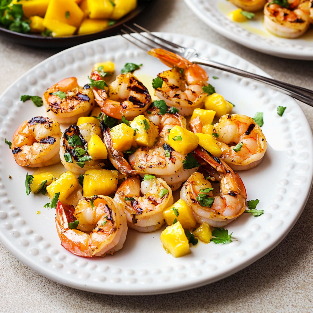 Crispy Garlic Shrimp with Mango Salsa