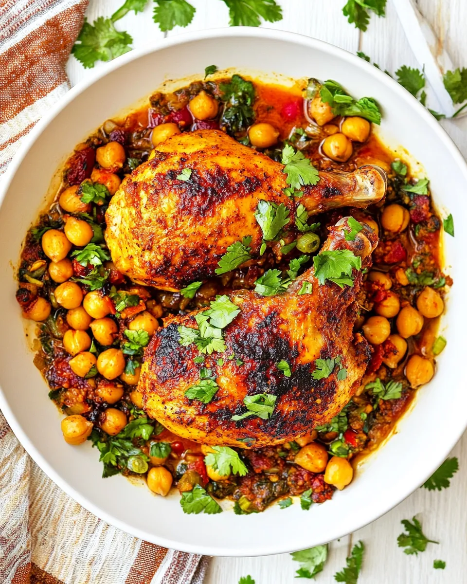 Pan-Fried Harissa Chicken Thighs with Chickpeas