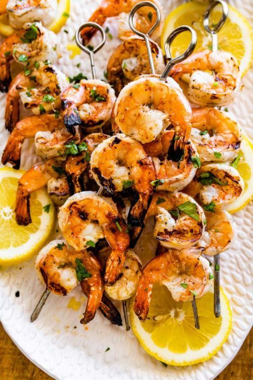 Spicy Lemon Pepper Shrimp Skewers