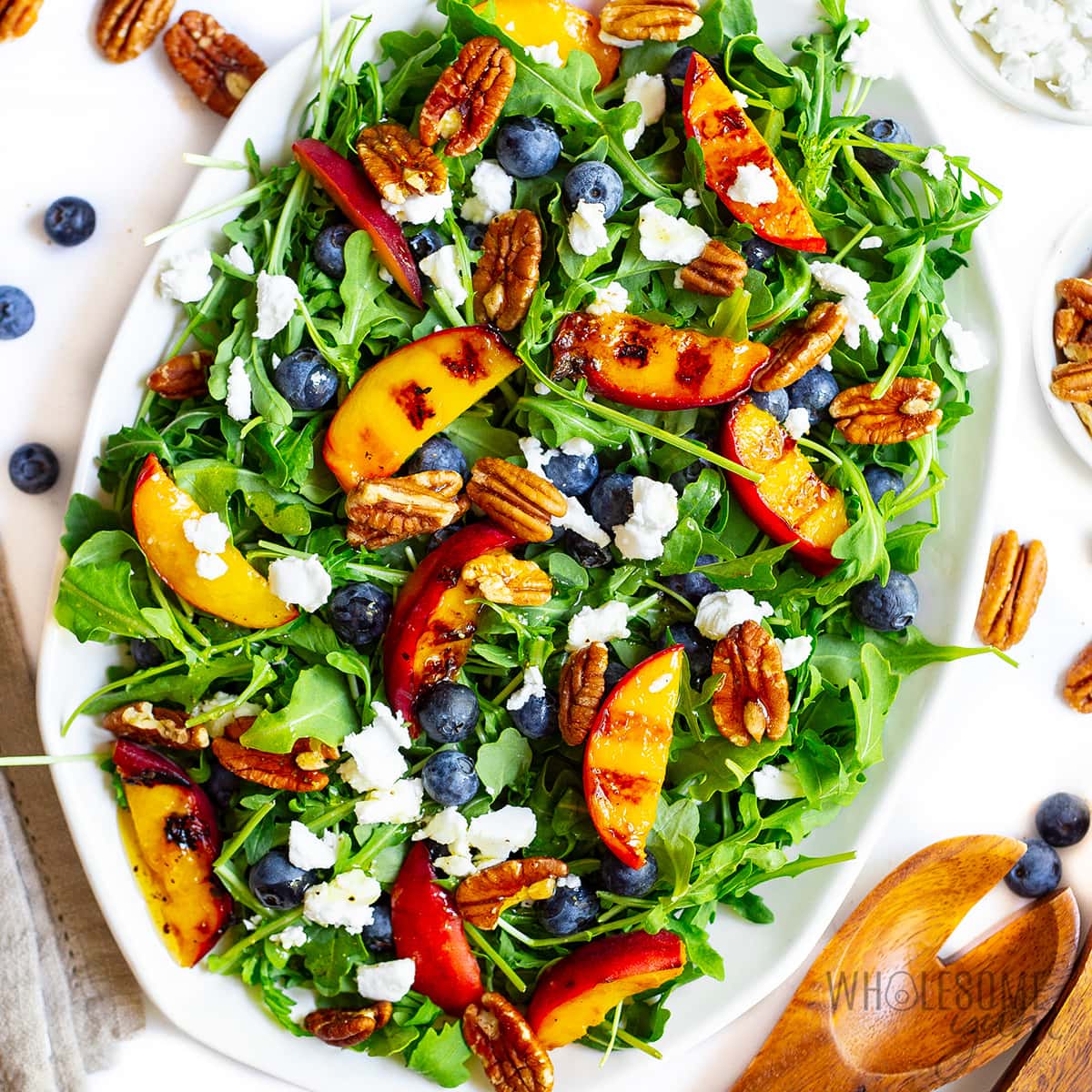 Grilled Zucchini and Peach Salad with Whipped Goat Cheese