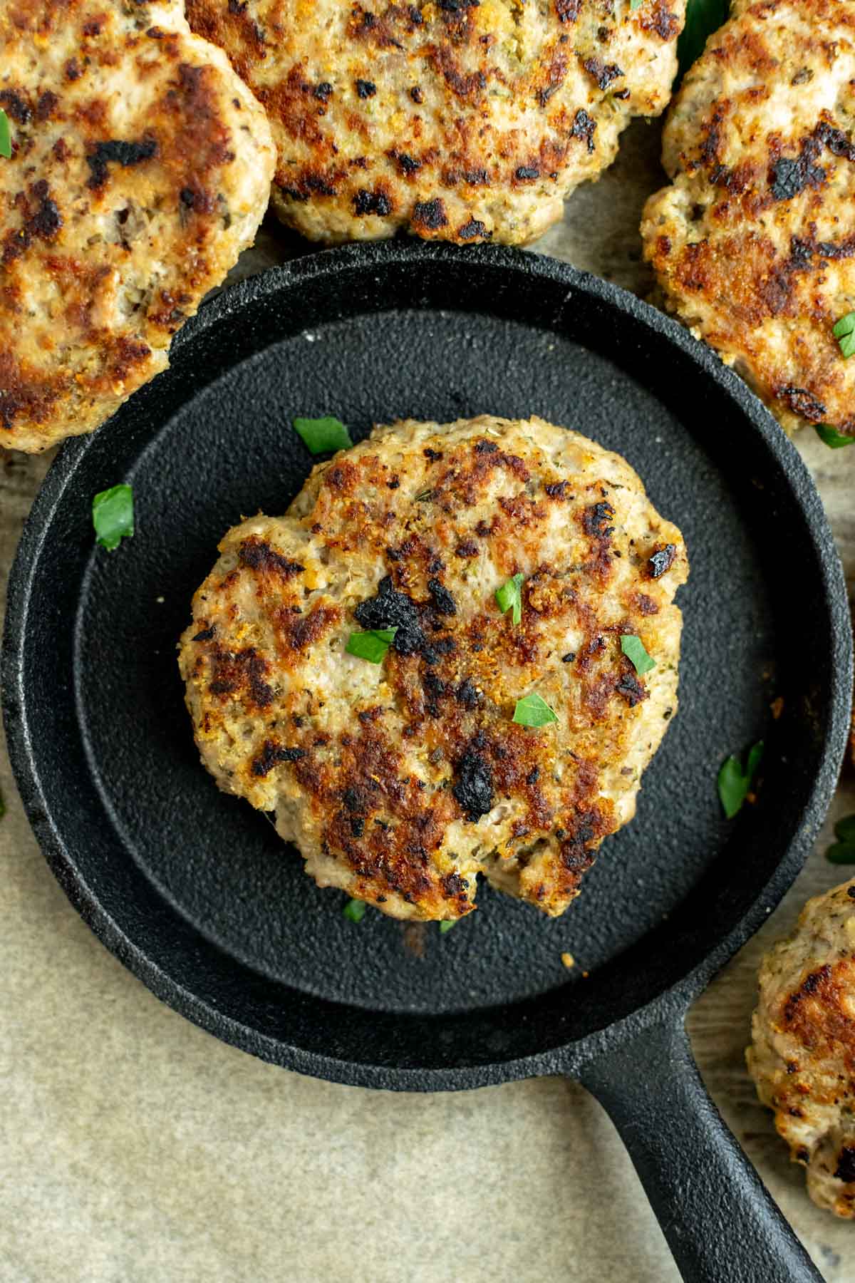 Cast-Iron Skillet Lemon Garlic Turkey Burgers