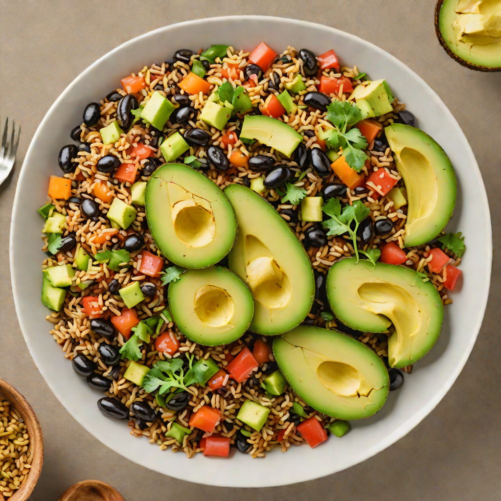 Stir-Fried Quinoa and Black Bean Bowl with Avocado