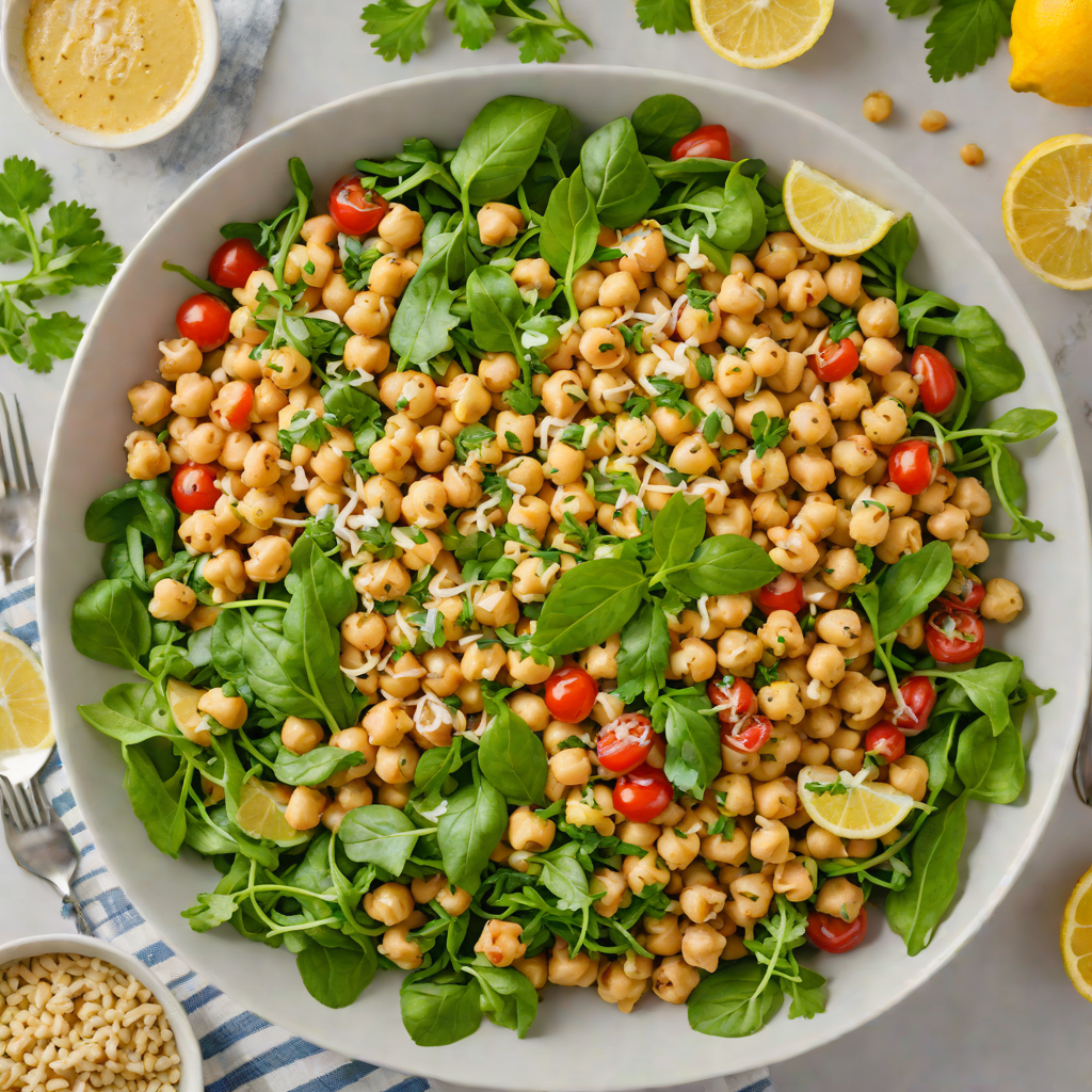 Baked Lemon-Tahini Chickpea Salad Bowl